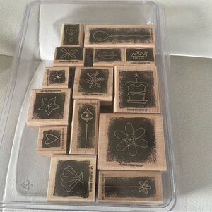 Vintage Stampin' up Stripple Celebrations Wooden Craft stamp set